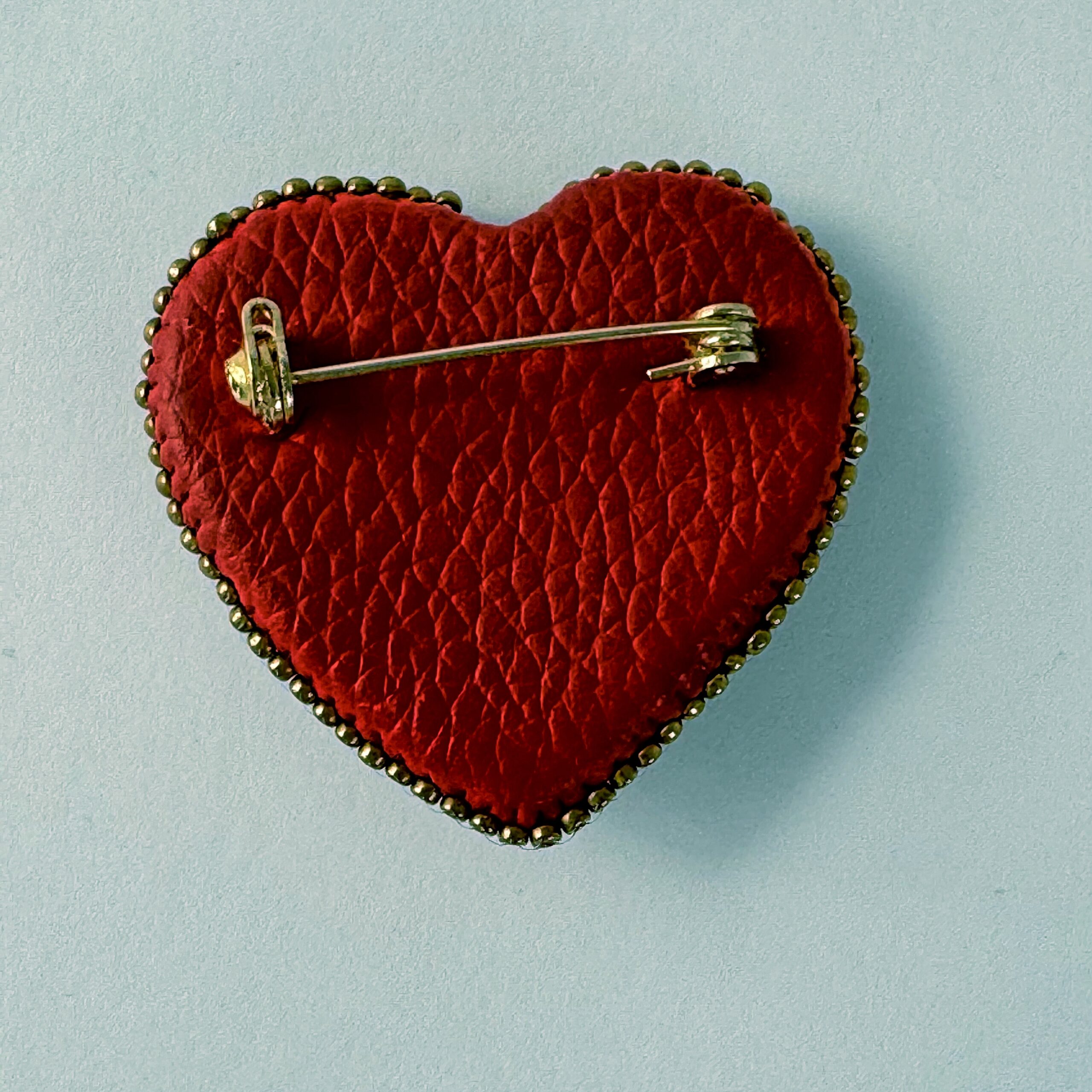 Red Steampunk Heart Brooch with Gears, Clockwork Valentine Pin, Handmade Mechanical Heart Jewelry, Unique Gift — view 3