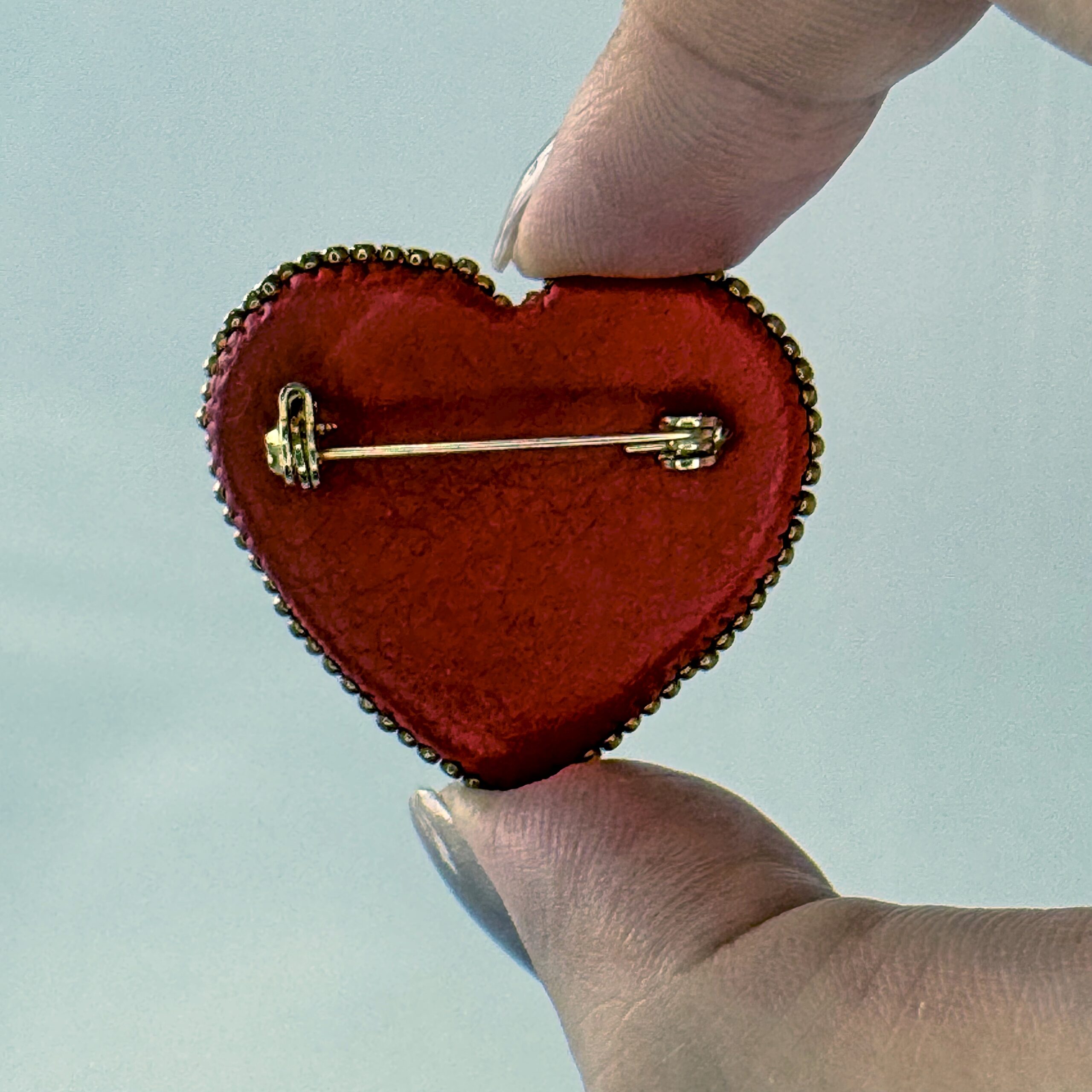 Red Steampunk Heart Brooch with Gears, Clockwork Valentine Pin, Handmade Mechanical Heart Jewelry, Unique Gift — view 10