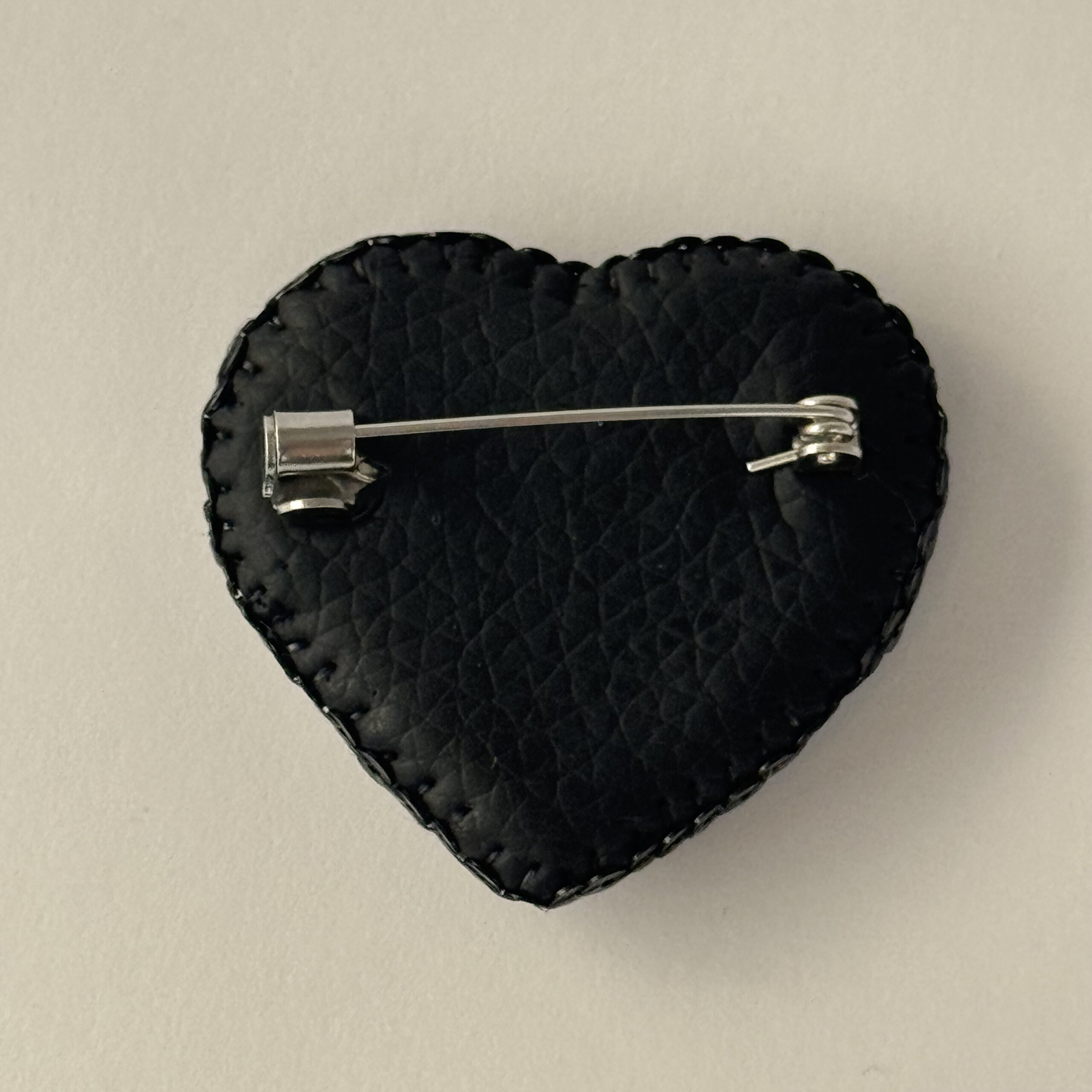 Yin Yang Heart Brooch, Duality Pin, Beaded Heart Jewelry, Monochrome Statement, Glass Bead Pin, Crystal Embellished, Unique Gift for Her, P.S. Jewelry - Image 5