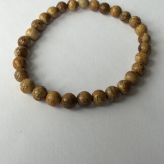 Picture Jasper Stretch Bracelet for Men, 6 mm Sandy Brown Natural Stone Beads — featured image