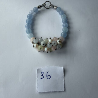 Aquamarine Bracelet with Pastel Cluster – Morganite, Kunzite, Beryl and Pearl Beads — featured image